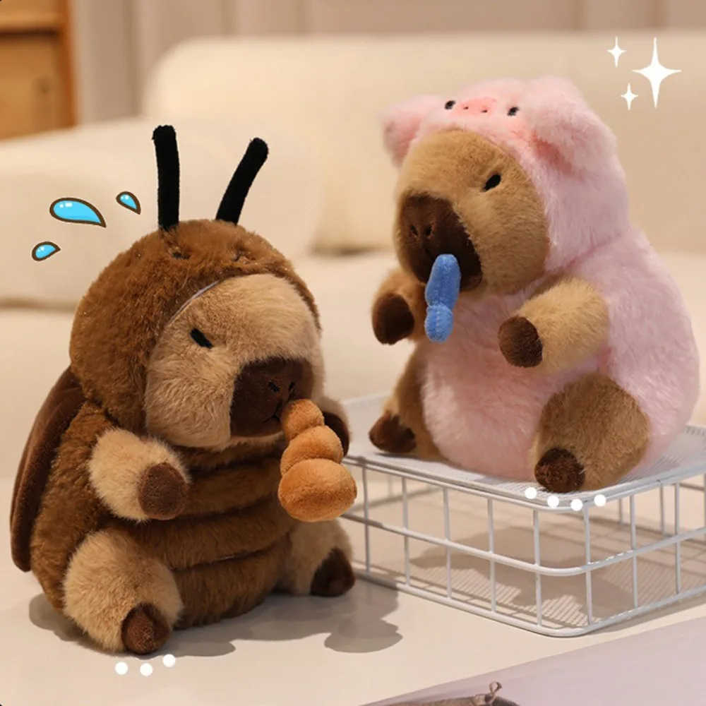 Creative Cockroach Capybara Fluffy Brown Capybara Animal Lindo Capybara Amigos de peluche Regalo de vacaciones