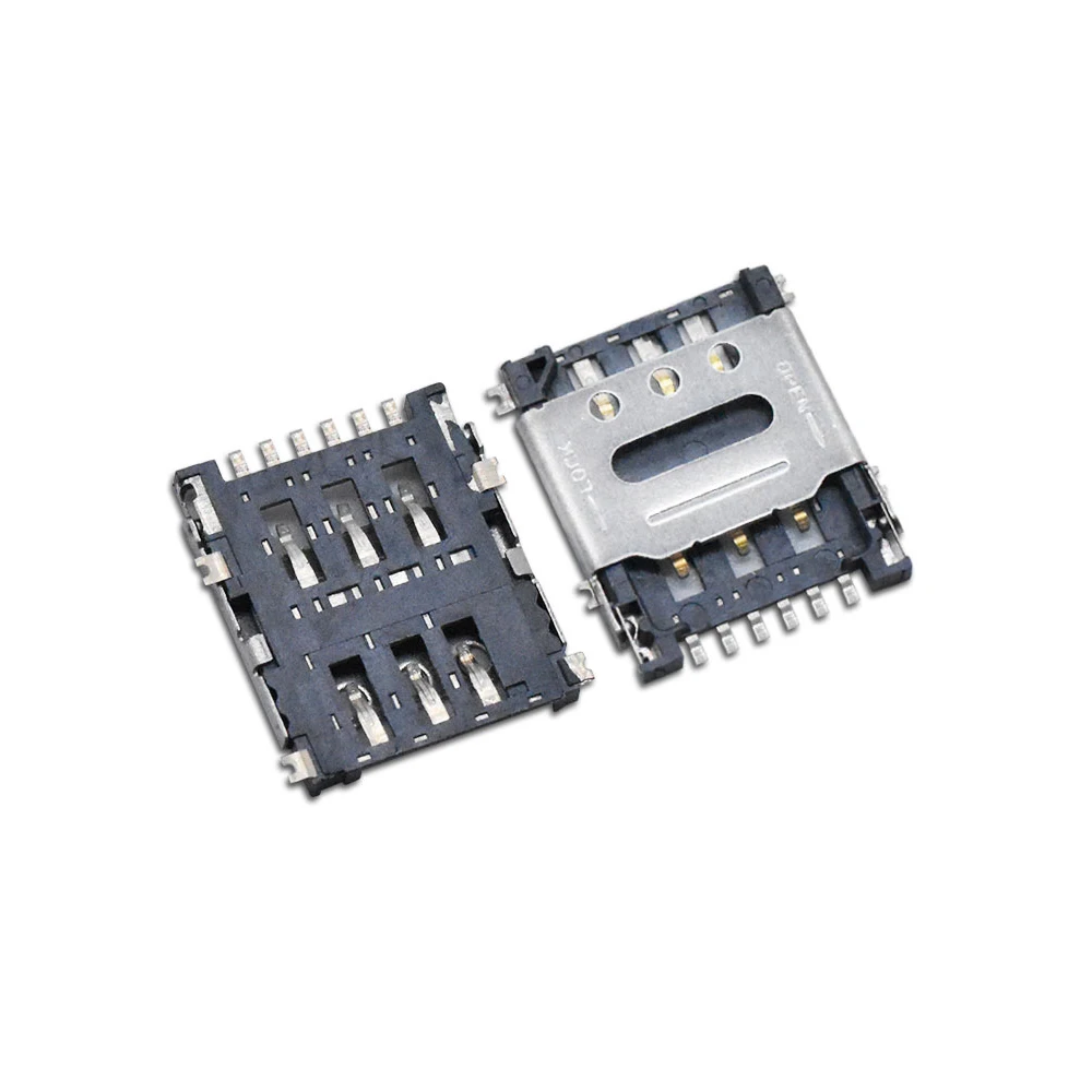 1pcs/Original for Micro Nano SIM Flip 6pin Card Socket Child Smart Watch Connector Slot Tray Holder Adapter