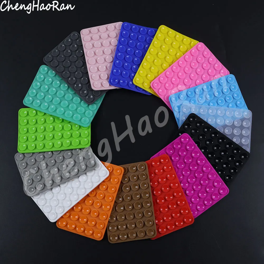 양면 실리콘 흡착 패드, 휴대폰 고정장치 흡착 컵, 뒷면 접착 고무 흡착 패드, 고정 패드 액세서리, 1 개