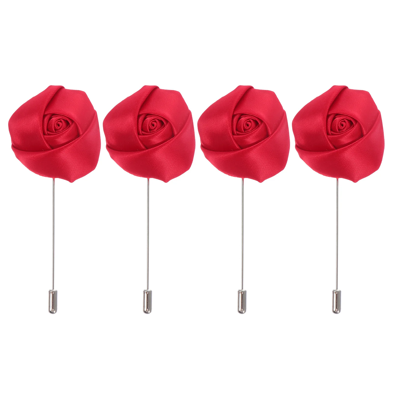 

4pcs Men Suit Brooches Rose Corsage Men Lapel Flowers Red Suits Brooch Pin Christmas Accessories Elegant