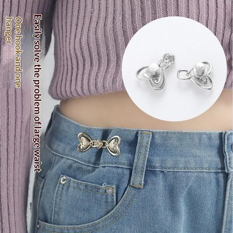 Adjustable Heart Waist Clip Buckle For Skirt Pants Jeans Tighten Waist No Sewing Clothing Accessories