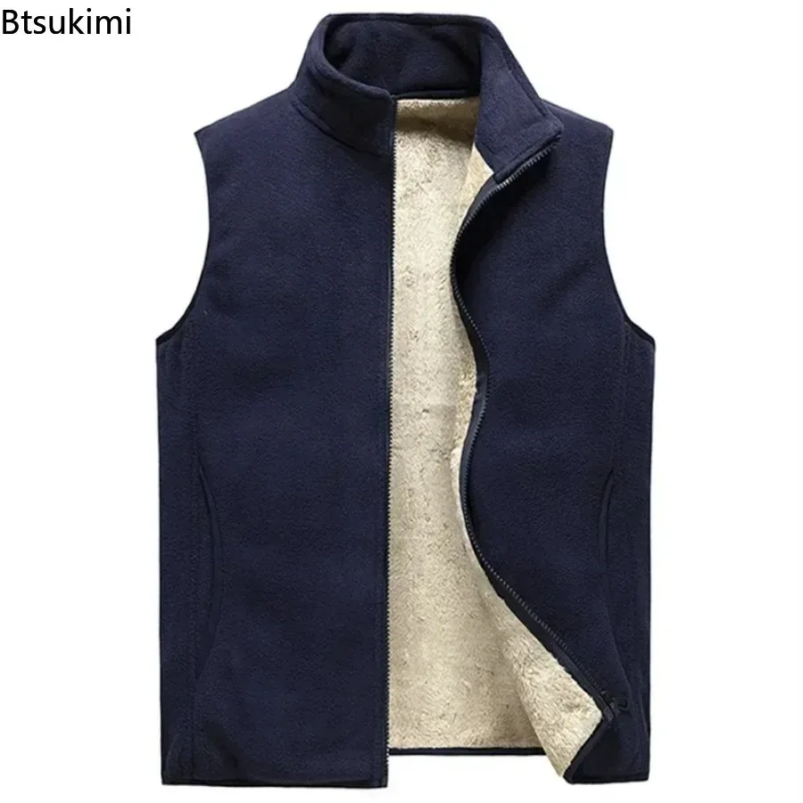 2026 Men's Oversized Cashmere Sleeveless Vest Jackets Fashion Wool Vest Male Cotton-Padded Vests Coats Men Warm Waistcoats 8XL