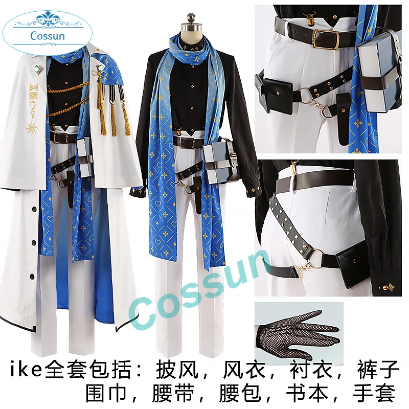 Vtuber Luxiem Nijisanji Ike Eveland Game Suit Handsome Uniform Cosplay Costume Halloween Party Role Play Outfit Men Women