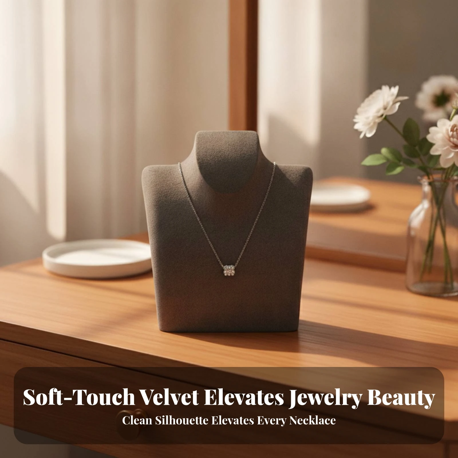 Necklace Display Bust Professional Necklace Bust Display Refined Contoured for Jewelers, Studio Photography, Craft Fairs