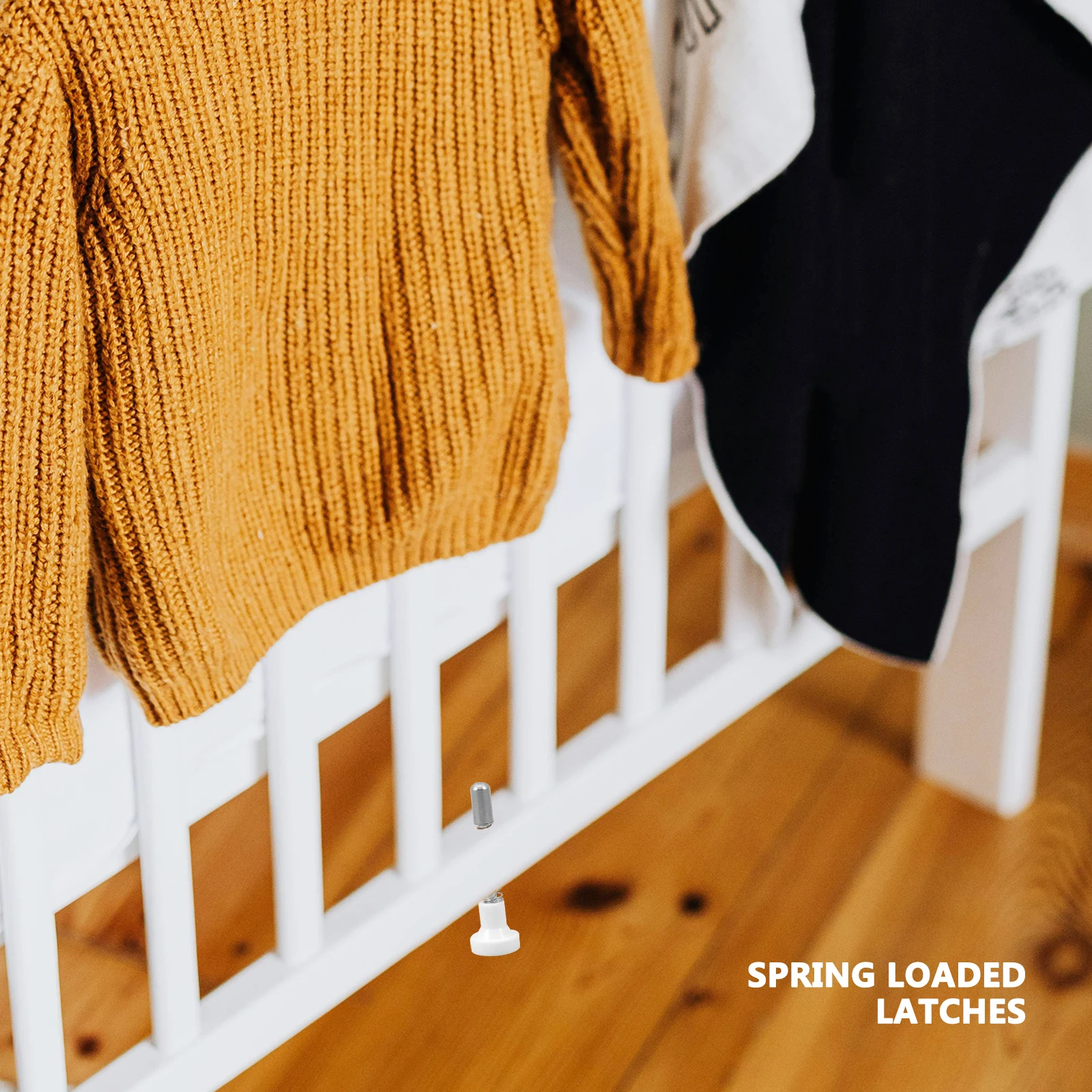 

4pcs Crib Spring Loaded Plunger Latch Iron Bed Fastening Fittings Durable Furniture Replacement Parts Mini Crib Latch