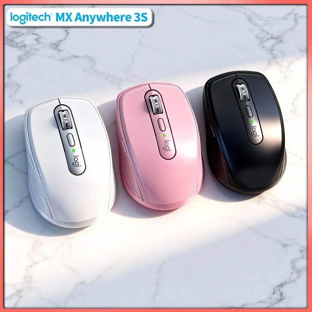 Wireless MX Anywhere 3S - Darkfield 8K DPI 3-Device Sync Silent Click Tech Great for Watch Shop Daily Task Small Office Space