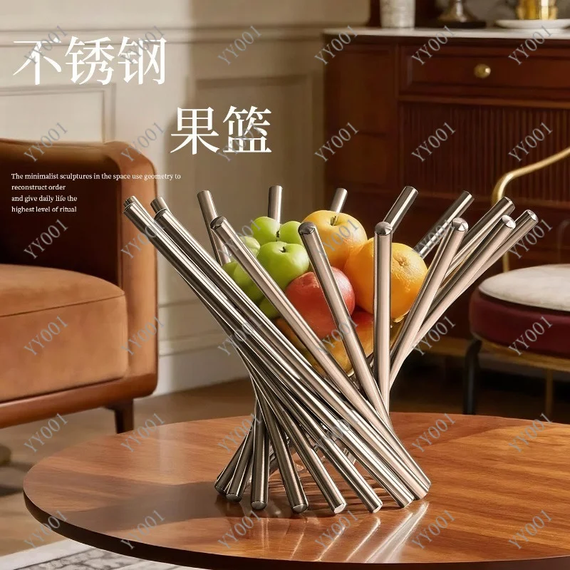 Hollow Stainless Steel Fruit Basket Minimalist Storage Holder For Fruit Bread Home Decor