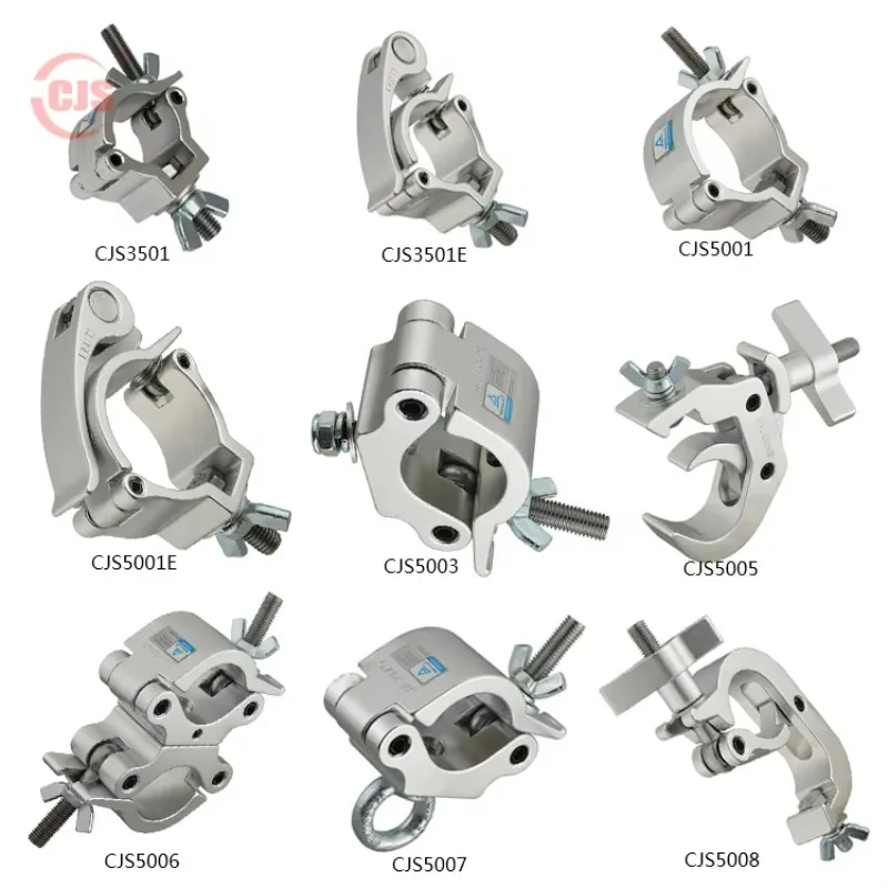 6tyCJS5001E Tube48-51mm Load 100kg Aluminum Stage Lighting Truss Display System Accessories Coupler Pipe Truss Clamp Hook