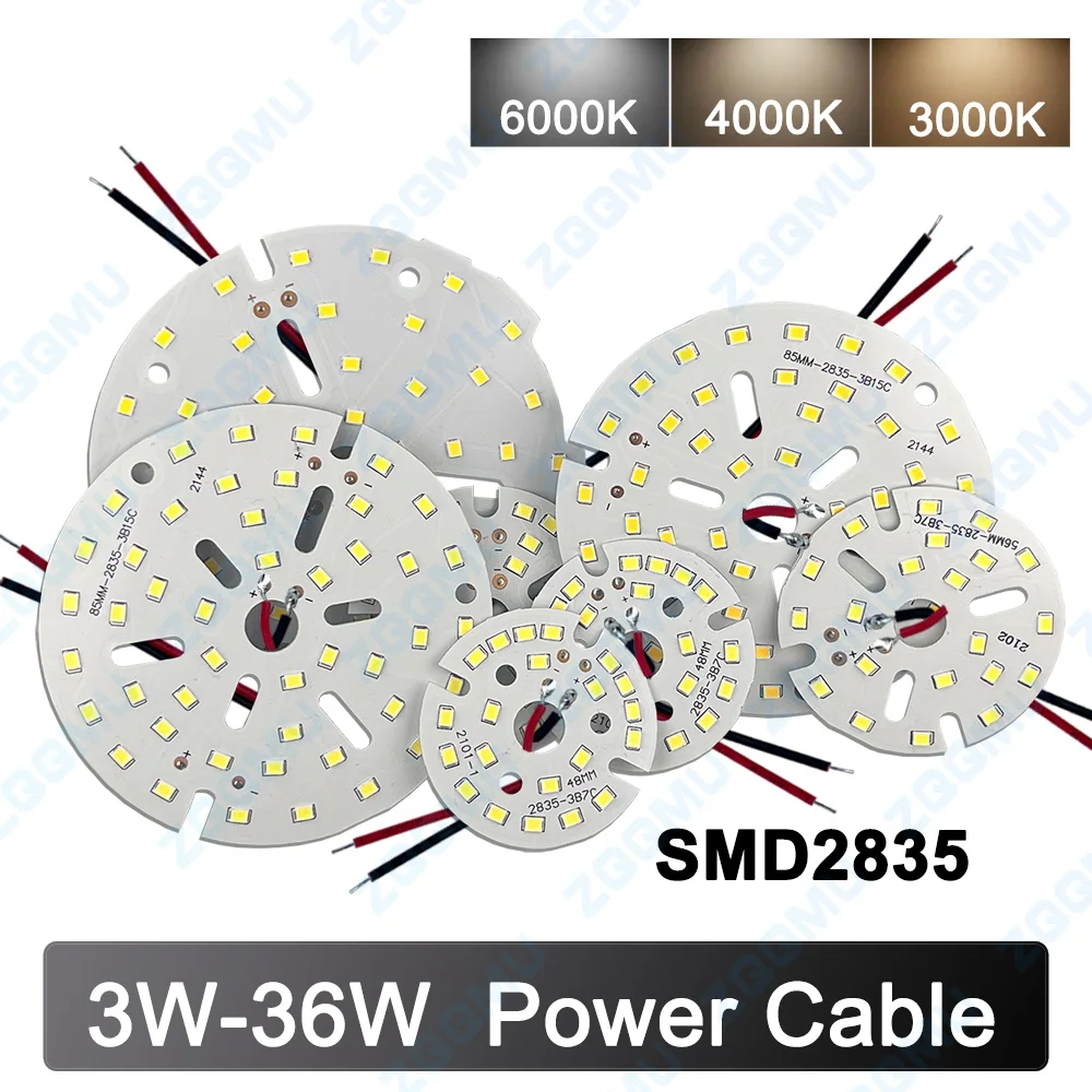 Imagem -05 - Painel de Luz Led Adequado para Lâmpadas Holofotes Downlights 12w 15w 18w 24w 36w 3w 5w 7w 9w Smd2835 9v160v