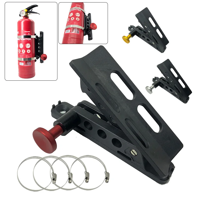 Red Fire Extinguisher Mount Bottle Holder Aluminum For Jk Jku Jl Utv Roll Bar Fits for taxi Fire extinguisher holder