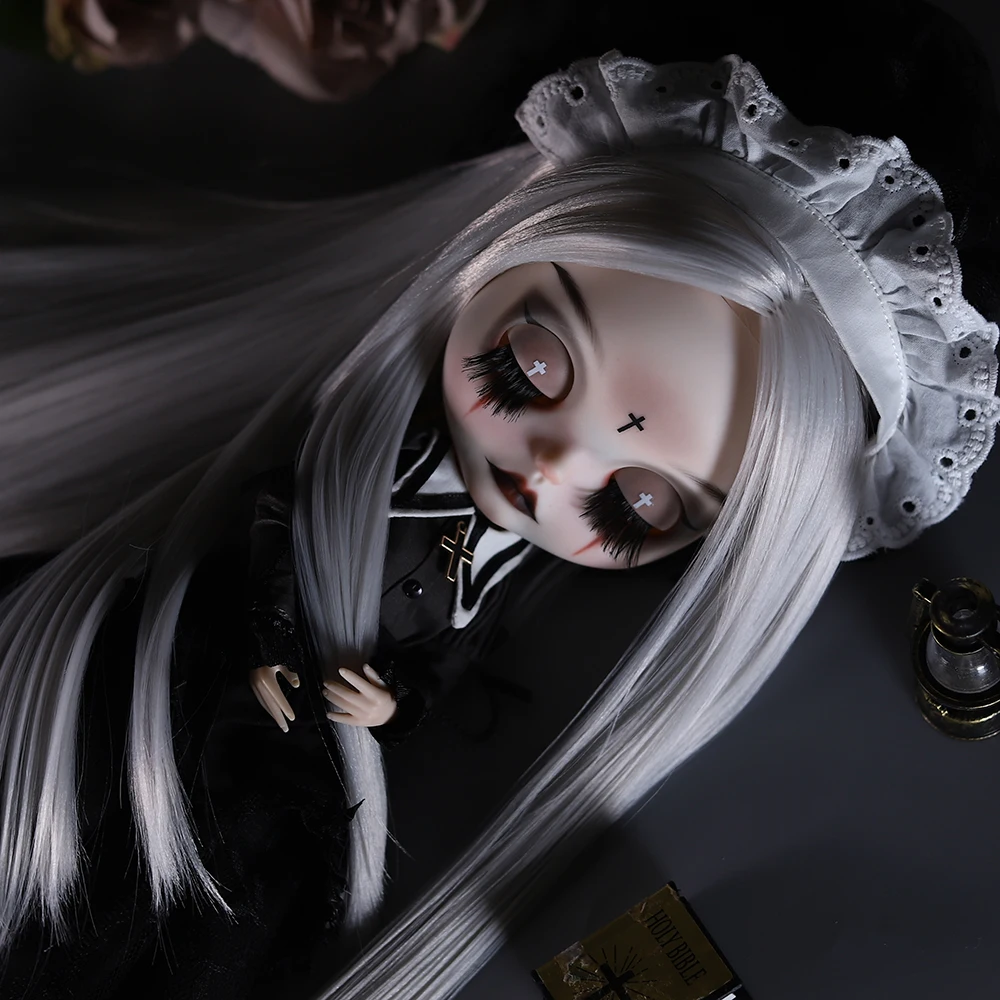 ICY DBS Blyth 1/6 Doll Hand drawn Nun Set Long Eyelash Sleeping Eye Doll Set SD