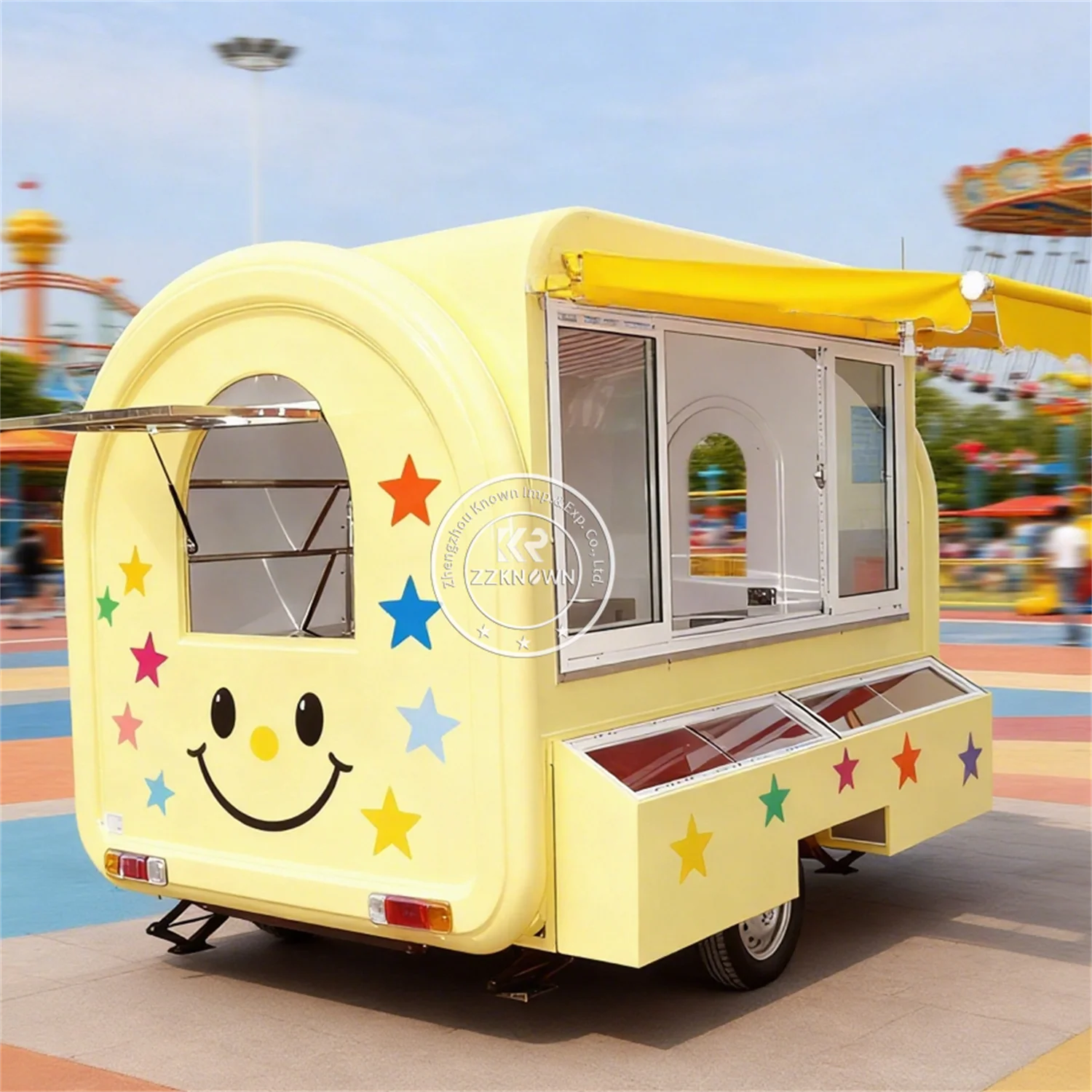 

Snack Hot Dog Cart Fast Food Trailer Fully Equipped Pancake Mobile Kitchen Trailer Concession Food Truck with Full Kitchen