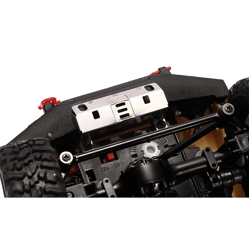 Aço inoxidável Chassis Armor Front Bumper, Protector Plate para WPL C14, C24, C24-1, 1/16 RC Car, Atualizar Peças, Acessórios