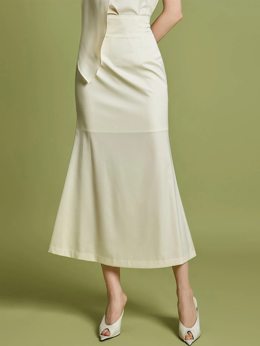 

Женская юбка-русалка с высокой талией Ele, универсальная, весна-лето, новая коллекция, для офиса, из полиэстера, облегающая