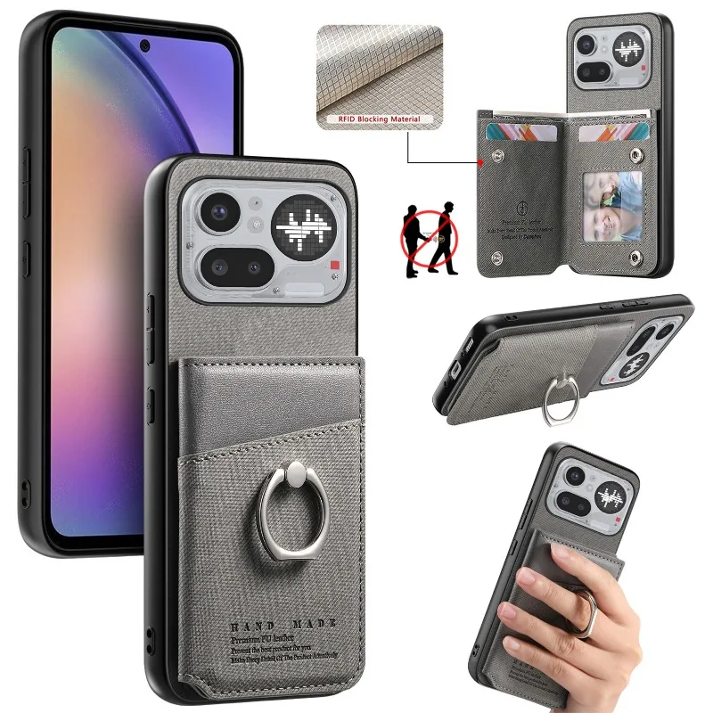 

Flip Wallet Card Slot Holder Shockproof Case For Nothing Phone 4A 4APro (4a) Pro PU Leather Magnetic Bracket Cover Bumper Shell