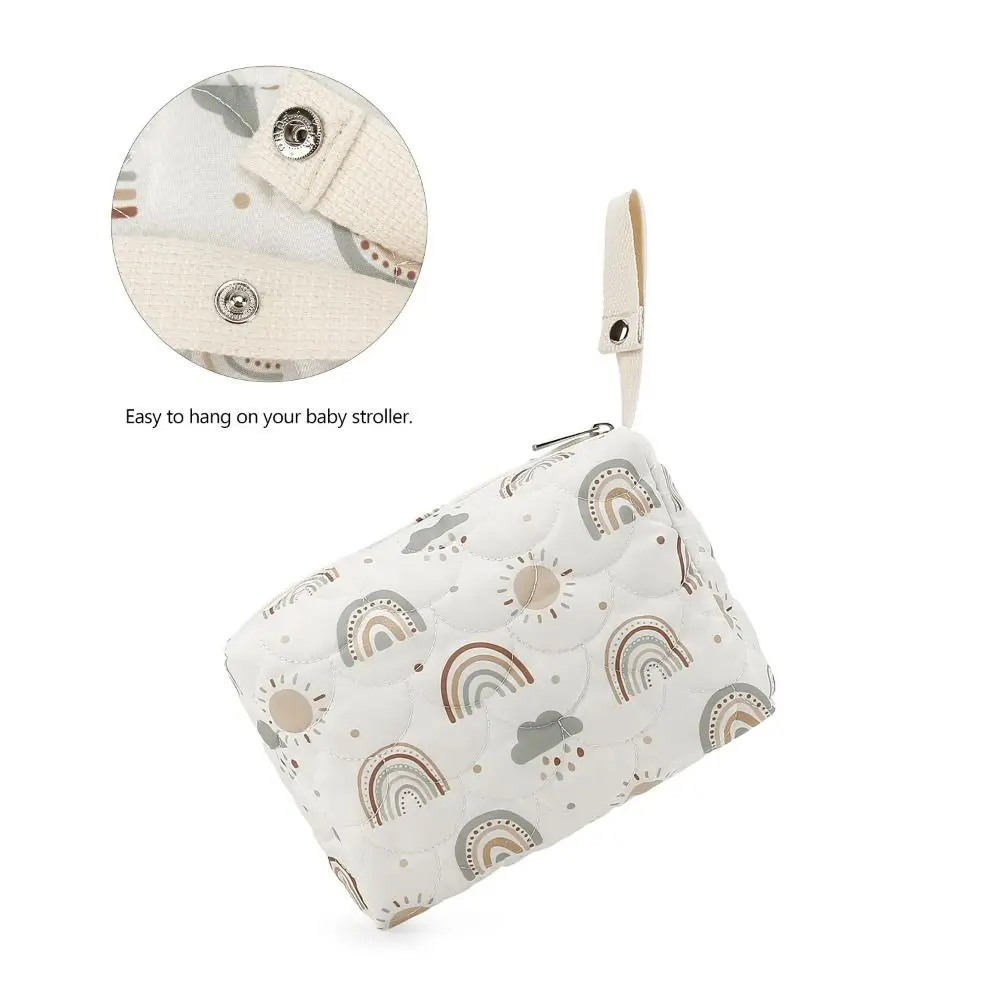 INS يدفع باليدين أكياس الأم حقيبة أكياس تخزين الحفاض المنظم حقائب السفر حقيبة حفاضات الطفل قوس قزح الصبار حقيبة عربة أطفال #4
