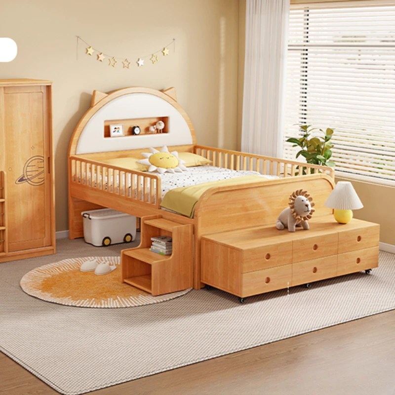 Pretty Modern Childrens Bed Loft House Solid Wood Bed Comferter Luxury Cama Infantil Bedroom Set Furniture