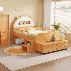 Pretty Modern Childrens Bed Loft House Solid Wood Bed Comferter Luxury Cama Infantil Bedroom Set Furniture