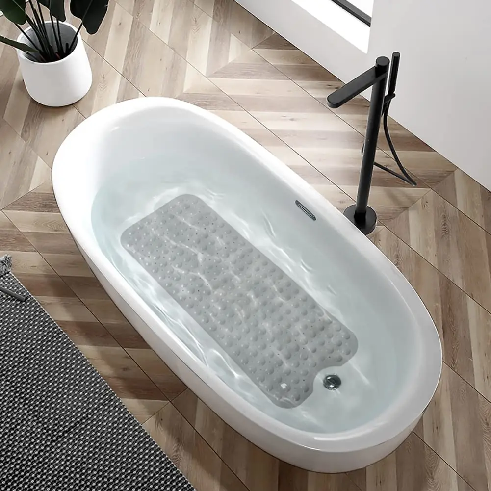 Badewannenmatten für Dusche und Wanne, Extra Lange Rutschfeste 40 X 16 Zoll Badematte mit Abflusslöchern und Saugnäpfen, Badematte für Badezimmer – Detail 8