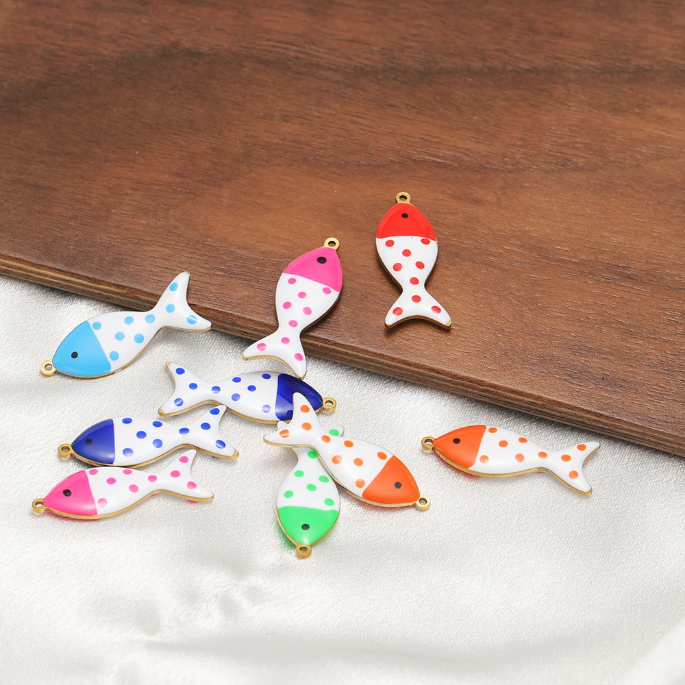 5 قطعة جديد الفولاذ المقاوم للصدأ المينا بقعة الأسماك السحر 32x12 مللي متر قلادة المعلقات DIY بها بنفسك صنع المجوهرات أقراط أساور النتائج