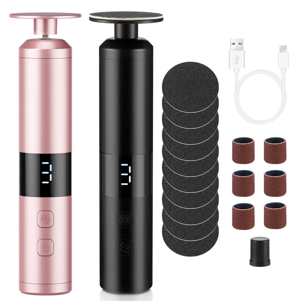 Electric Foot Callus Grinder 2 in 1 Foot and Nail Predicure Grinding Machine Foot Hand File Sander Heels Dead Skin Remover
