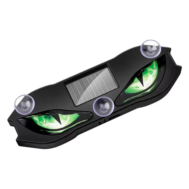 KEVANLY Solar Power Car Demon Eye Light Cool Flashing Warning Light Dynamic Safety Vehicle Signal Lights Universal image 3