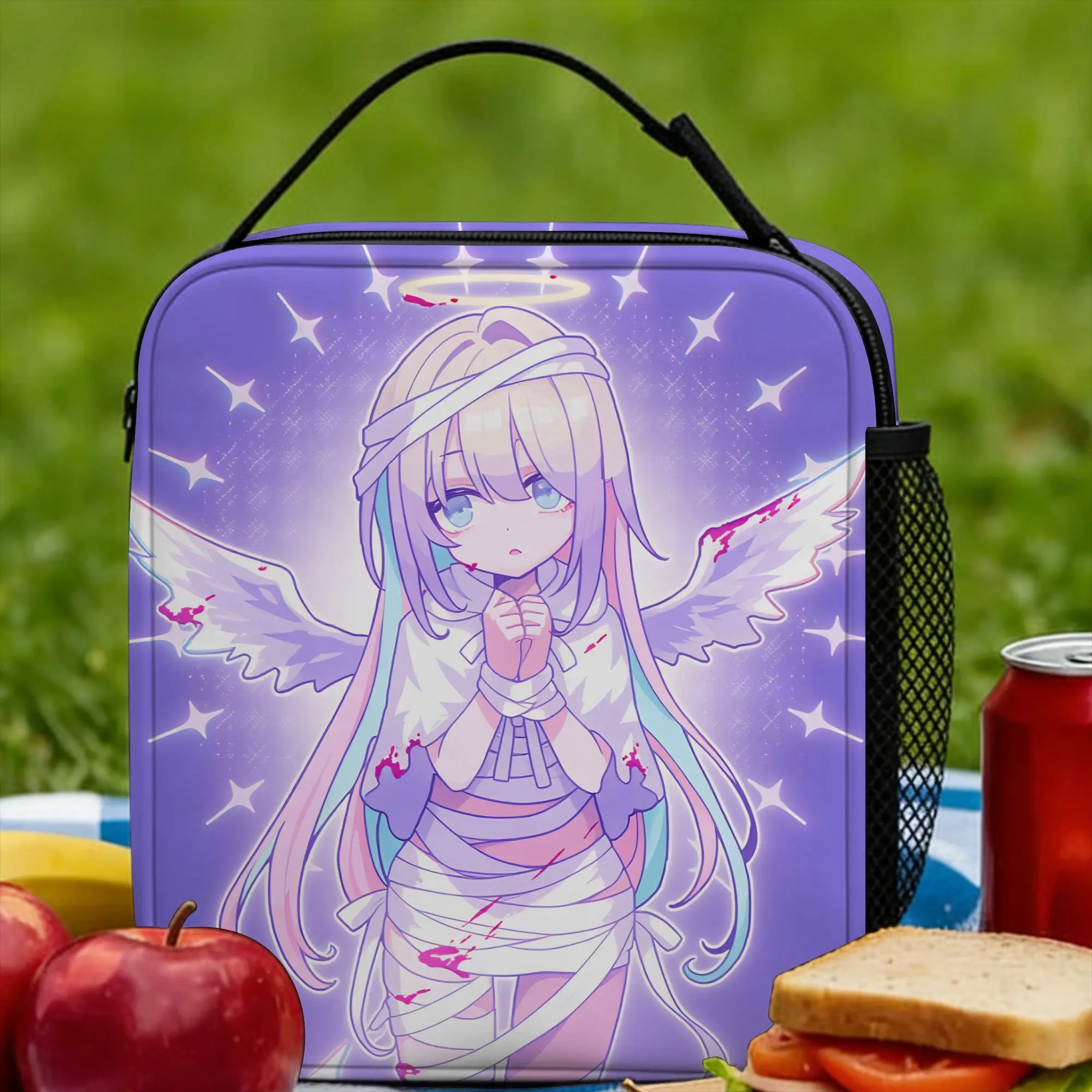 

Сумка для обеда Needy Streamer Overload Kangel для женщин, винтажная уличная термосумка-холодильник, портативная изолированная сумка-тоут из оксфорда для еды