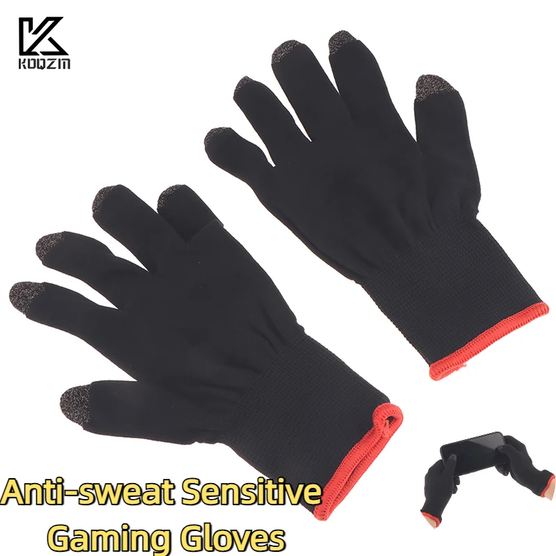 2pcs Mobile Game Gloves Anti-sweat Sensitive Gaming Gloves Nylon Fiber Thin Breathable Lightweight Gaming Gloves