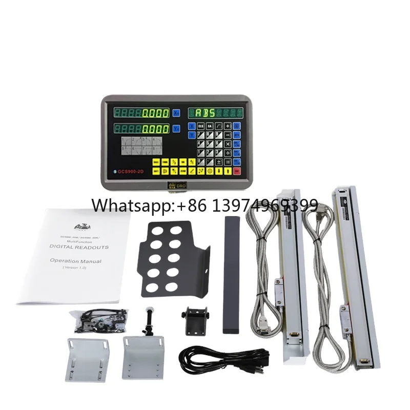 2-axis Digital Readout Dro and 2pcs 5um 50-1000mm Linear Scale Measuring Instrument(2000mm Dro)