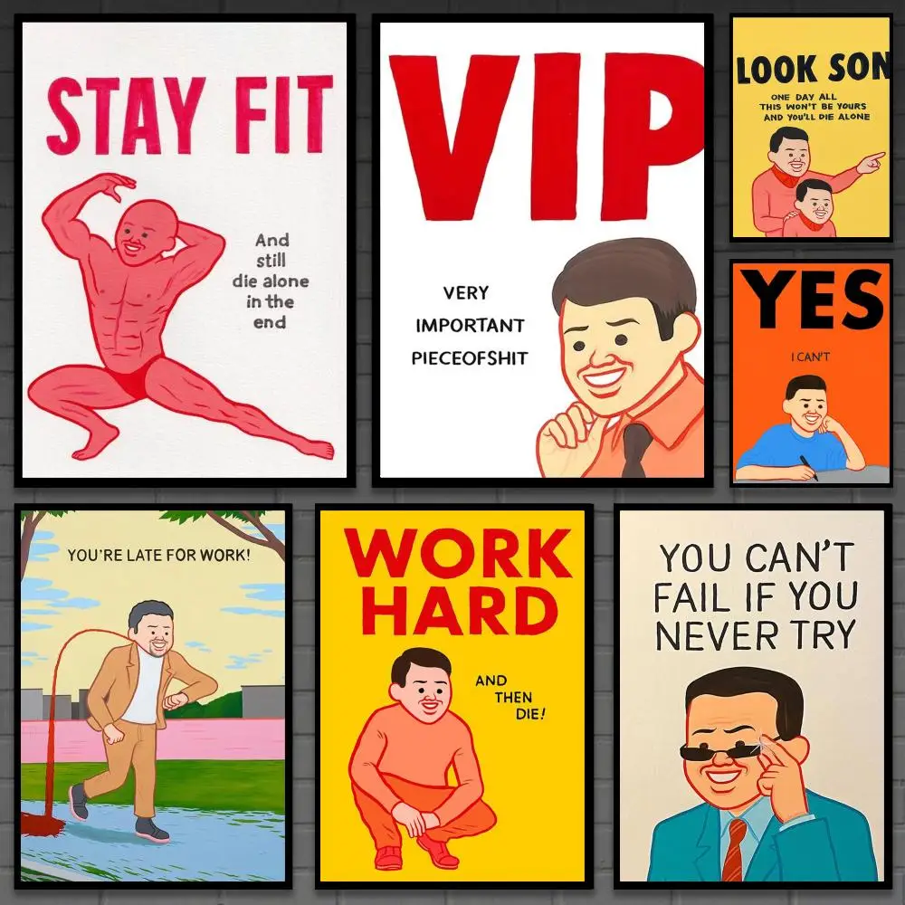 Art J-Joan C-Cornella Funny Poster Versatile HD Waterproof Wall Art Self-Adhesive Decor for Any Space Ideal Gift