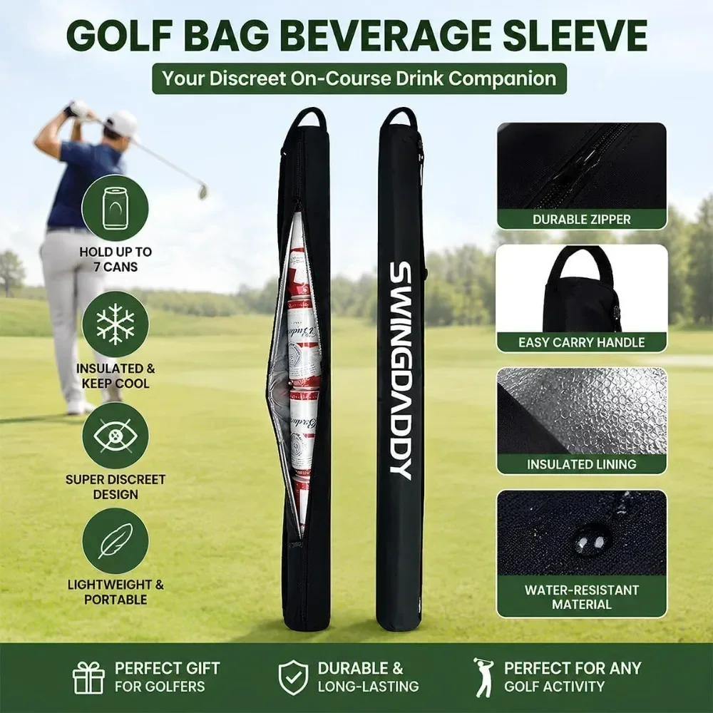Portable Golf Club Carry Bag, Lightweight Waterproof Golf Pencil Bag, Foldable Travel Golf Stick Storage Case for Golf Training