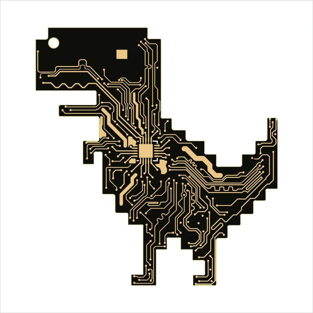 Dinosaur Game Decorations PCB Circuit Board Tech Geek Engineer Christmas Gift Creative DIY Hardware Ornament for Backpack Decor