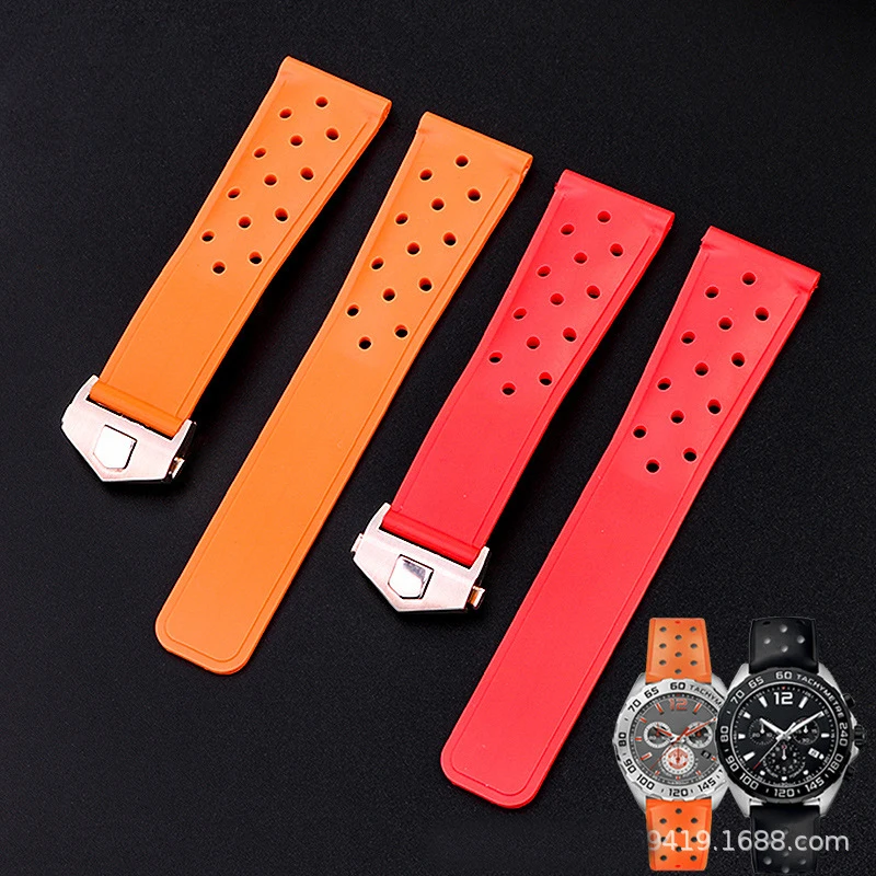 Watchband For TAG HEUER F1 Racing Car, CARRERA  And Diving Series, High Quality Silicone Rubber Watch Strap Men  22mm