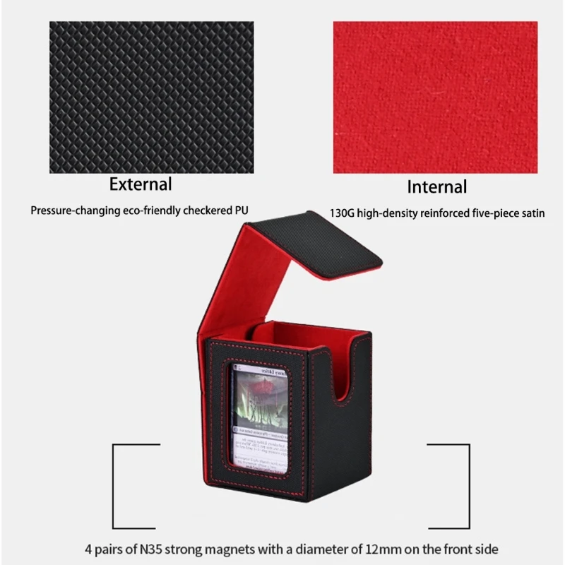 

Artificial Leather Trading Card Box Holds 120 Shielded layouts And Markers