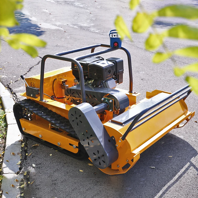 Customized Petrol Lawn Mower Remote Control Low Fuel Consumption Long Working Time Flail Mower for Commercial Farm Use