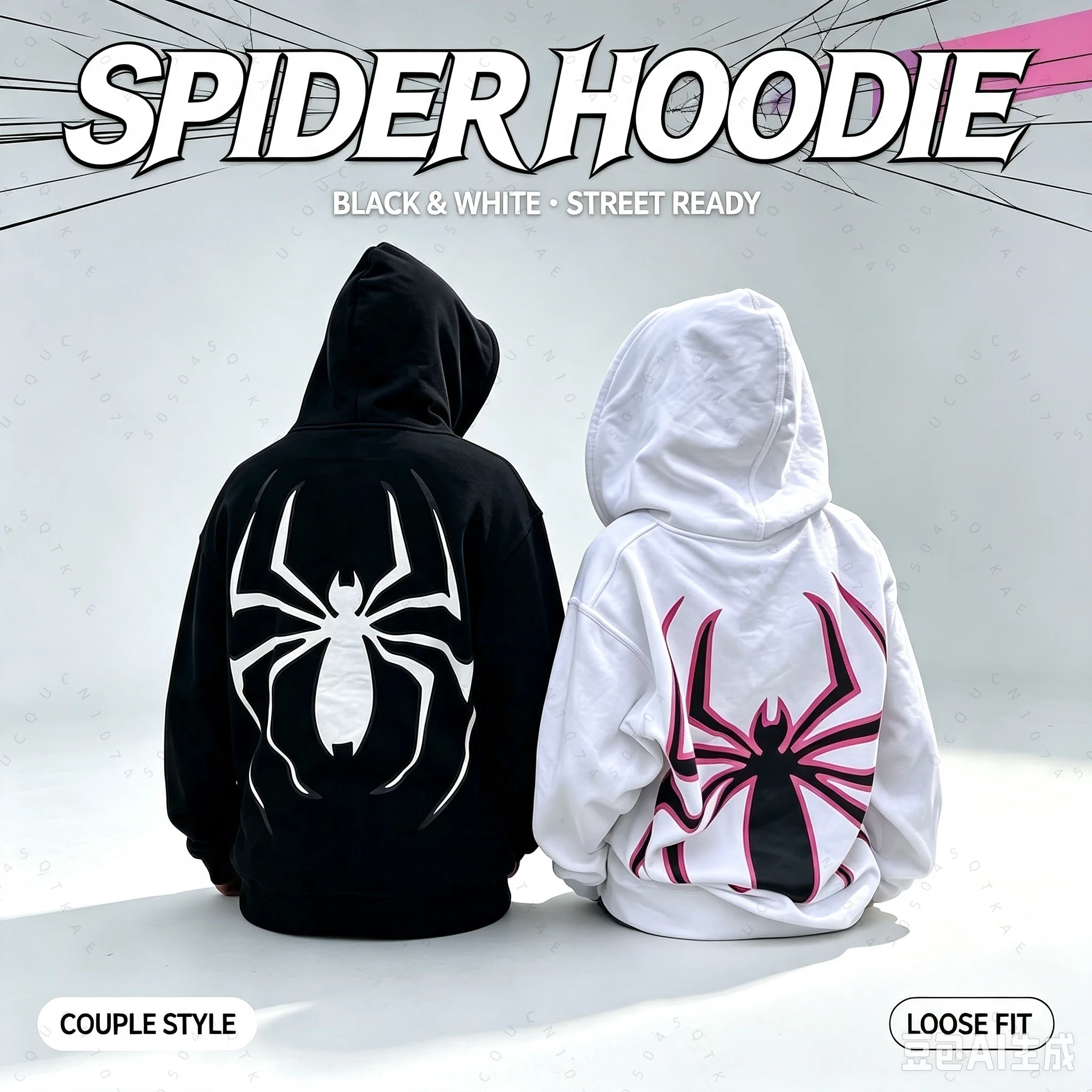 Biologie-Spinnen-Print Hoodie Damen Herren Streetwear Harajuku Grafik Oversized Jacke Kapuzenpullover Punk Gothic Y2k Wander-Sweatshirt