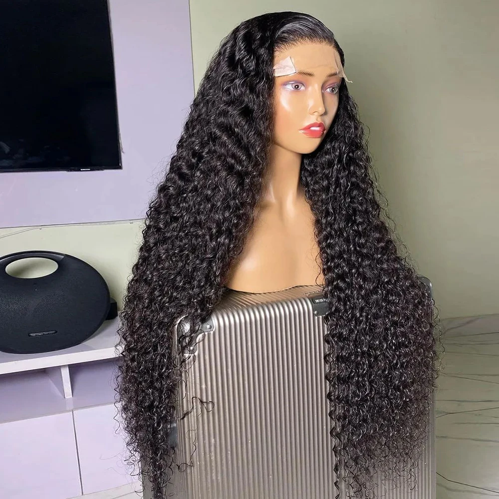 30 Inch Neddie Wig Human Hair Deep Wave Frontal Wigs 13x4 HD Lace Curly Lace Front Human Hair Wigs Pre Plucked For Women