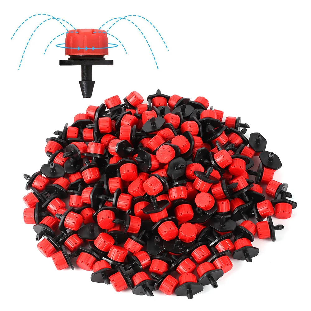 40 Piezas de Emisores de Riego por Goteo Ajustables de 8 Orificios, Color Rojo, para Plantas en Maceta, Bonsáis, Jardín, Cama de Flores, Suministros