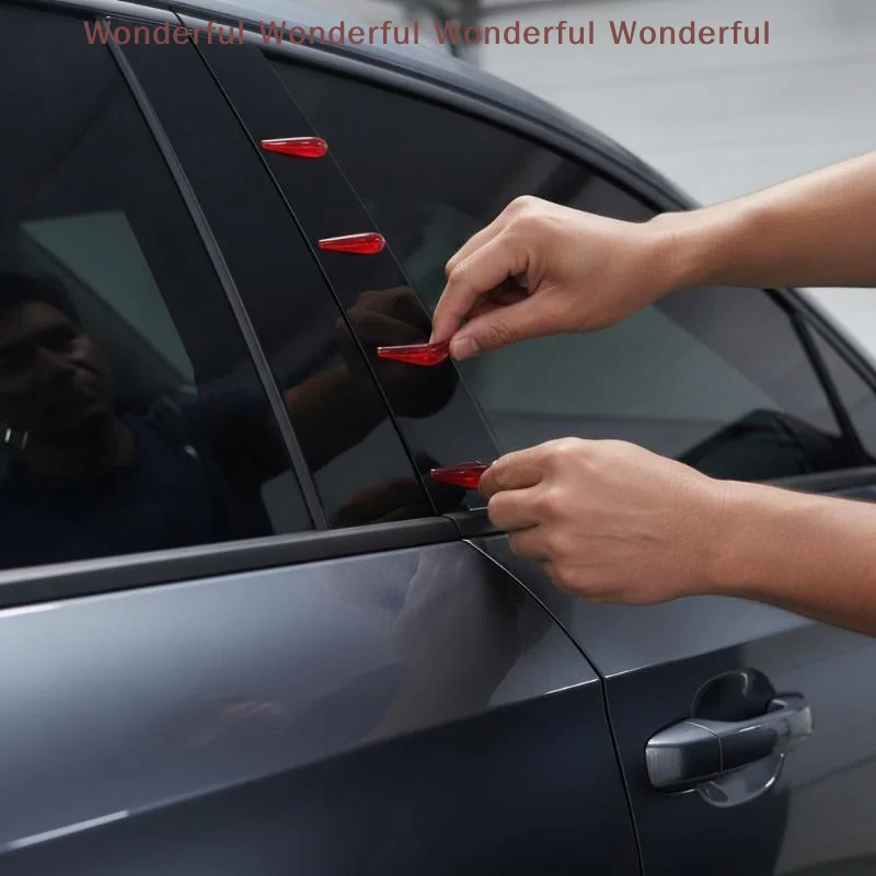 6pcs Car'S 3D Guide Strip Sticker Noise Reduction Refit Headlight Decoration Scratch Rub Low Fuel Air Blocking Strip Growth Rat