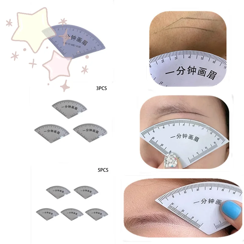 

1/3/5 шт., линейка для быстрого рисования дизайна бровей, инструмент для микроблейдинга, руководство по формированию для перманентного макияжа, татуировки