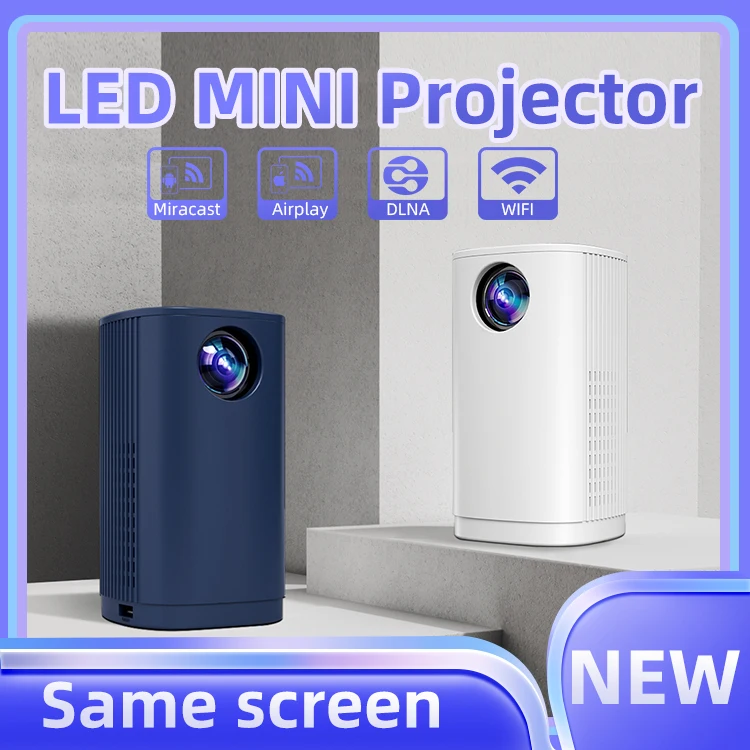

LJD T1 Portable projector, built-in speaker, 1000:1 contrast, short focus design, 24-80 "image size,1920*1080 resolution.