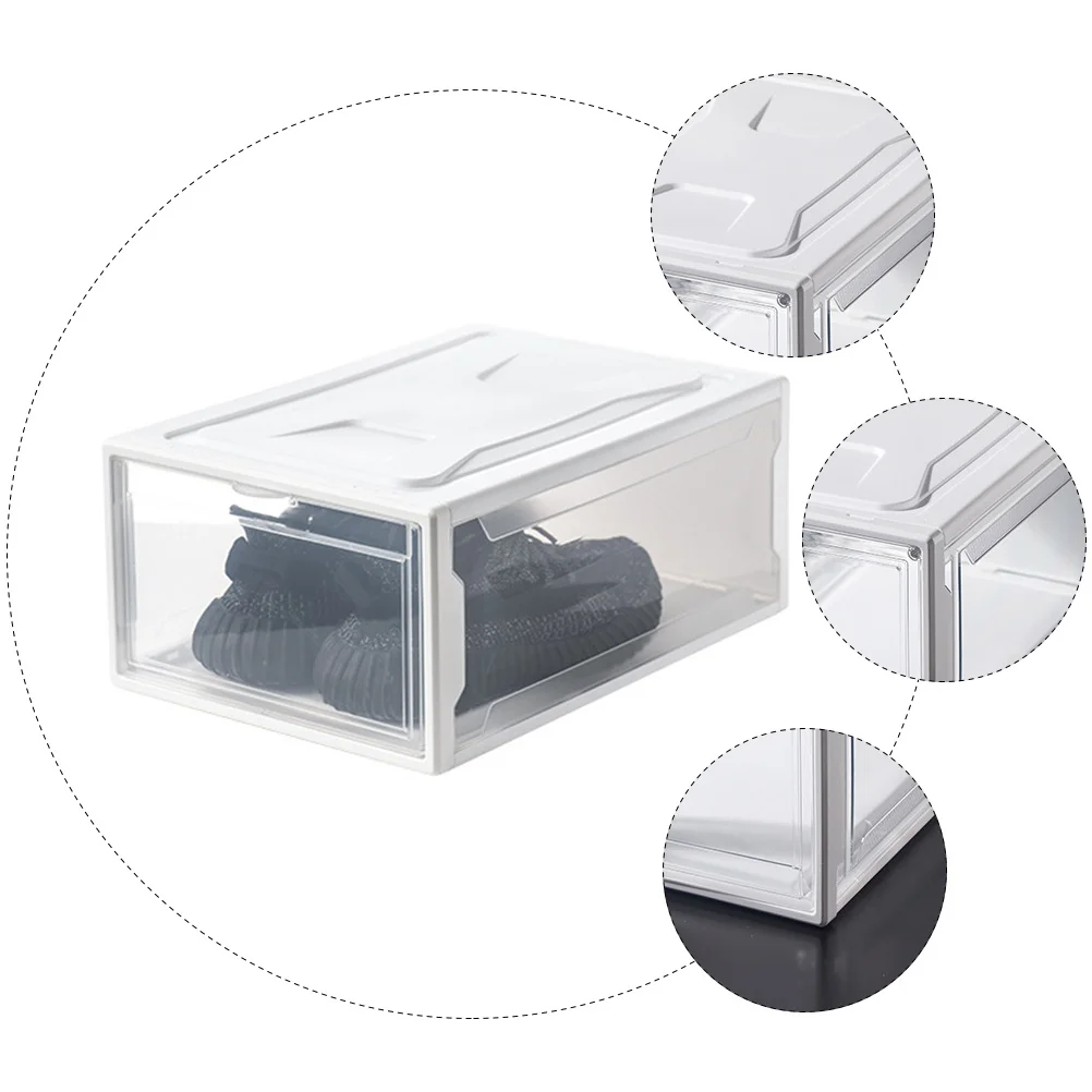 

1Pcs Shoe Storage Box Transparent Stackable Foldable Sneaker Organizer Easy Storage Shoes Box