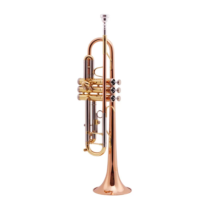 New design professional heavy duty B flat trumpet  in satin gold color