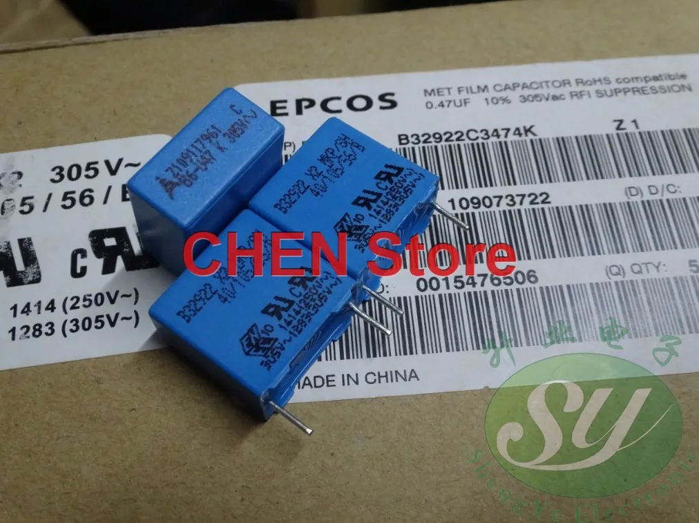 1PCS/20PCS brand new EPCOS B32922C3474K 0.47uf 305vac P15MM film capacitor B32922 474/305VAC 474 470nf/305vac