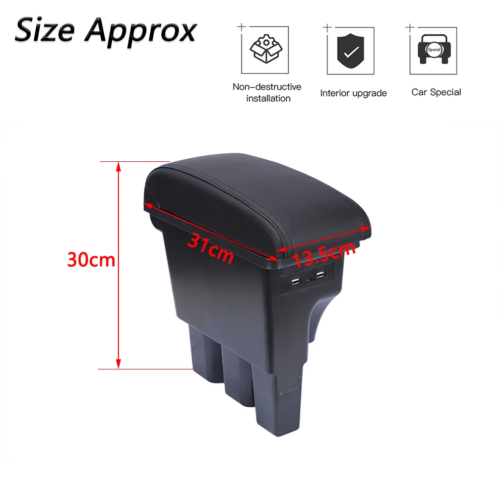 Car Center Armrest Box Assembly Storage Box with USB Ports for Suzuki Jimny 2019-2023 JB74 Retrofit Parts Interior Accessory