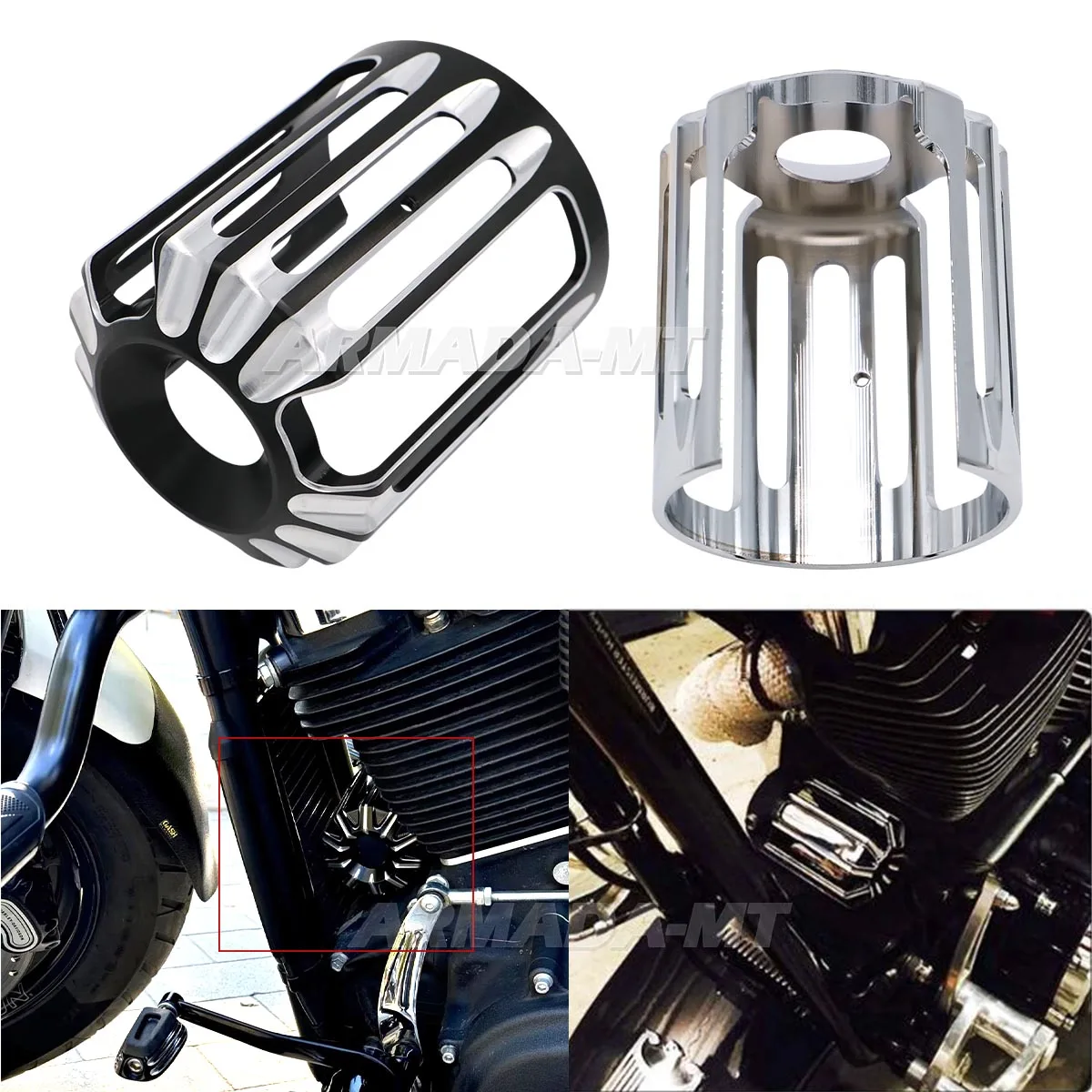 For Harley Sportster Iron XL883 1200 Dyna Touring Road King Ultra Softail Motorcycle CNC Oil Filter Cover Machine Grid Billet