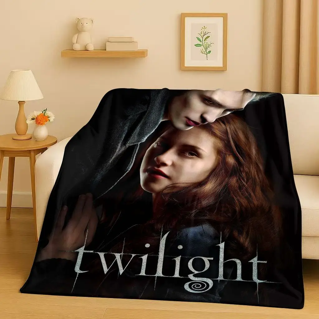 New Twilight Saga Bella Edward Vampire Movie Flannel Blanket,Ultra Soft Warm Plush Throw for Home Bedroom Bed Sofa Cover Camping