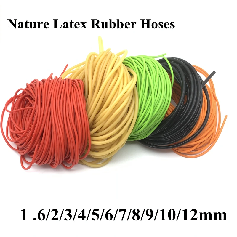 

1M/3M Nature Latex Rubber Hoses 1.6 2 3 4 5 6 7 9 10 12 14 17mm High Resilient Elastic Surgical Medical Tube Slingshot Catapult