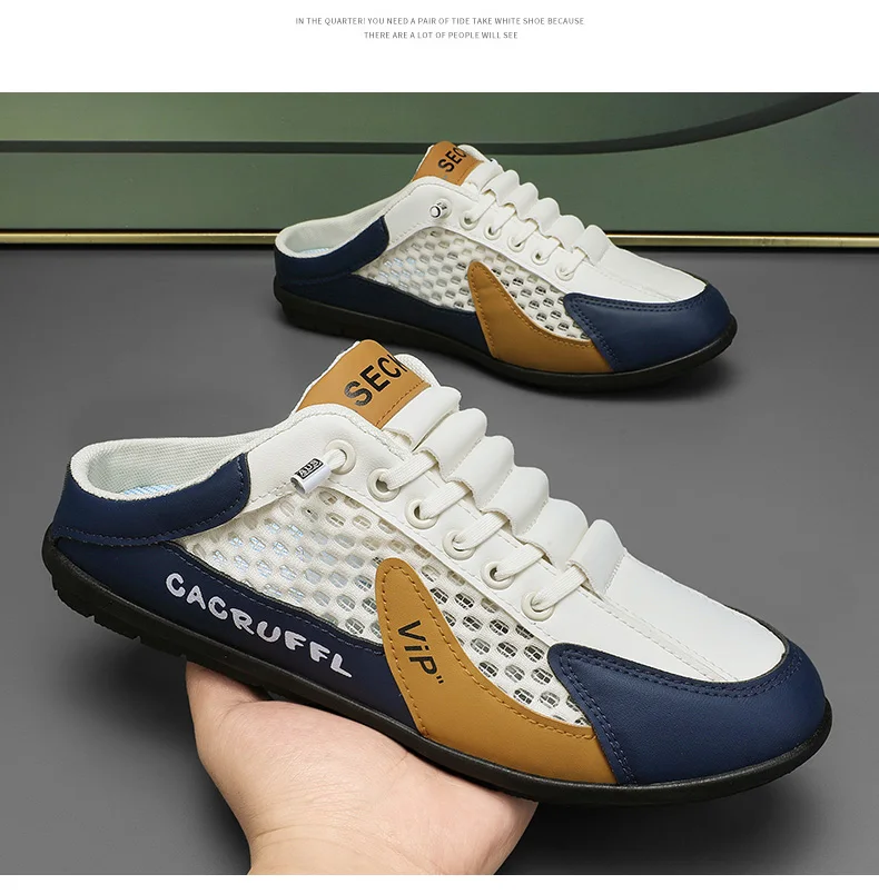 2026 Sommer Neuer Stil Geschlossene Halbschuhe für Herren mit atmungsaktivem Mesh-Slip-On-Design, modische und atmungsaktive Loafer – Detail 21