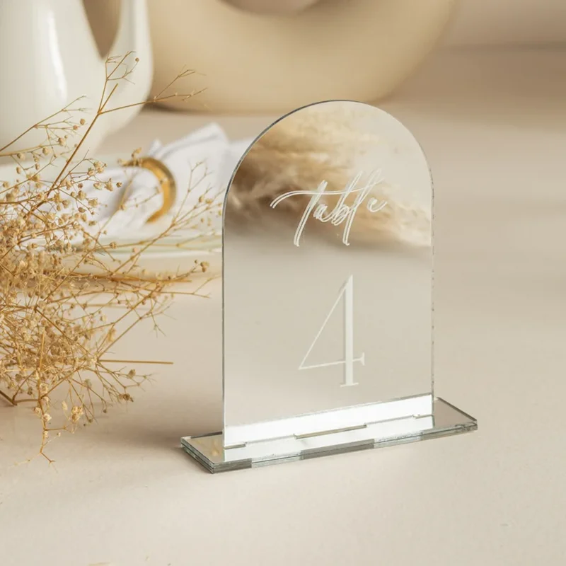 Custom Arched Silver Table Numbers,Wedding Gold Mirror Table Numbers,Wedding Table Signs,Wedding Reception Table Decor